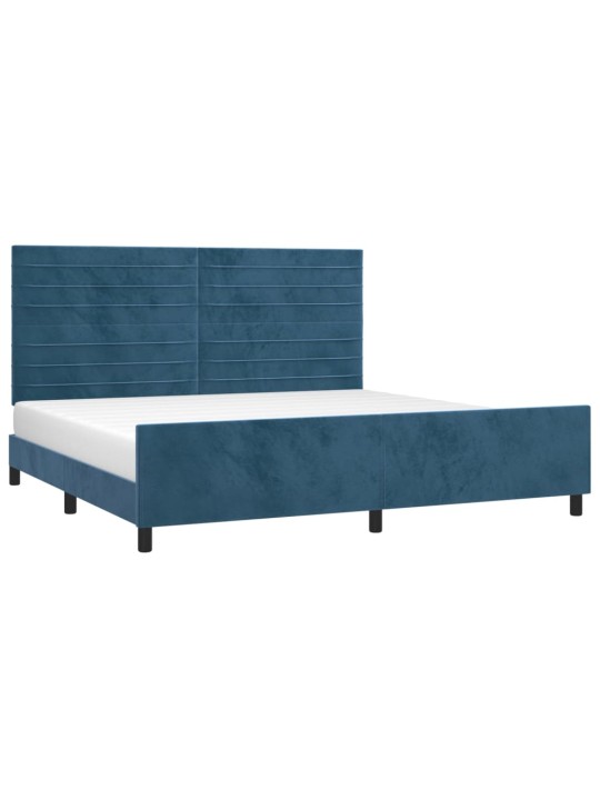 Rám postele bez matrace tmavě modrý 200x200 cm samet