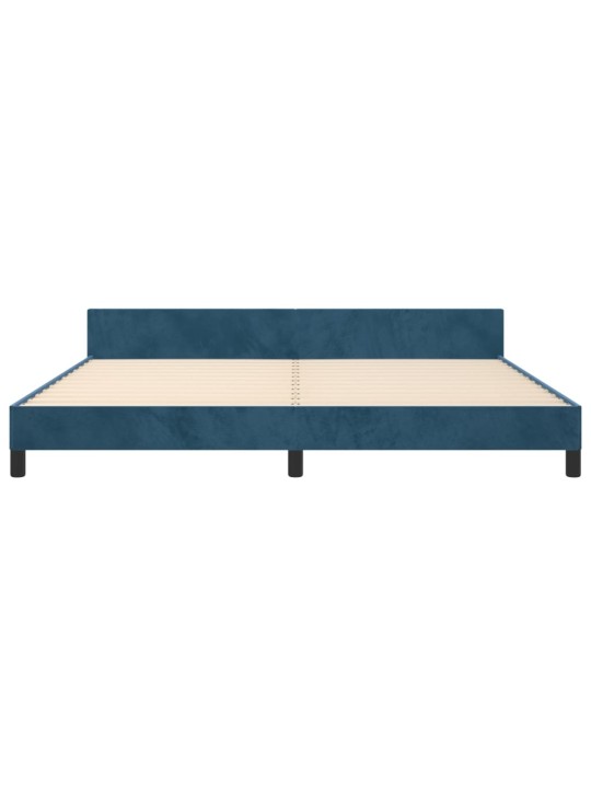 Rám postele bez matrace tmavě modrý 200x200 cm samet