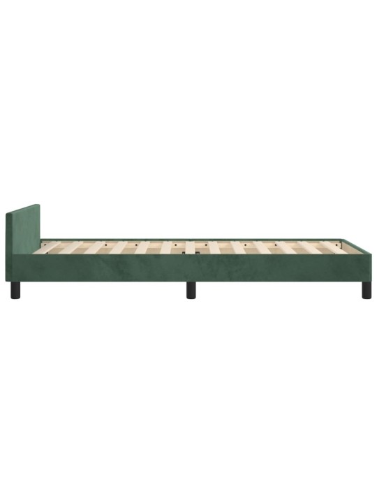 Rám postele bez matrace tmavě zelená 80 x 200 cm samet