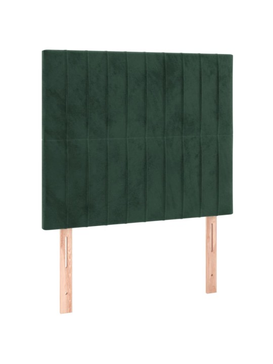 Rám postele bez matrace tmavě zelená 80 x 200 cm samet