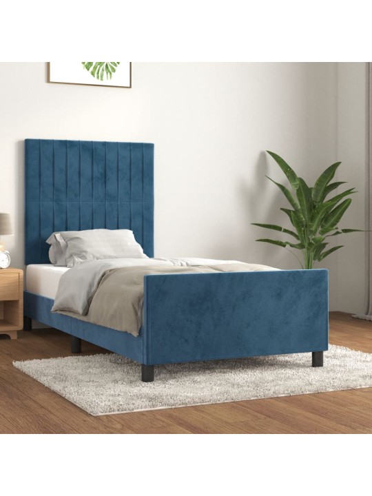 Rám postele bez matrace tmavě modrý 80x200 cm samet