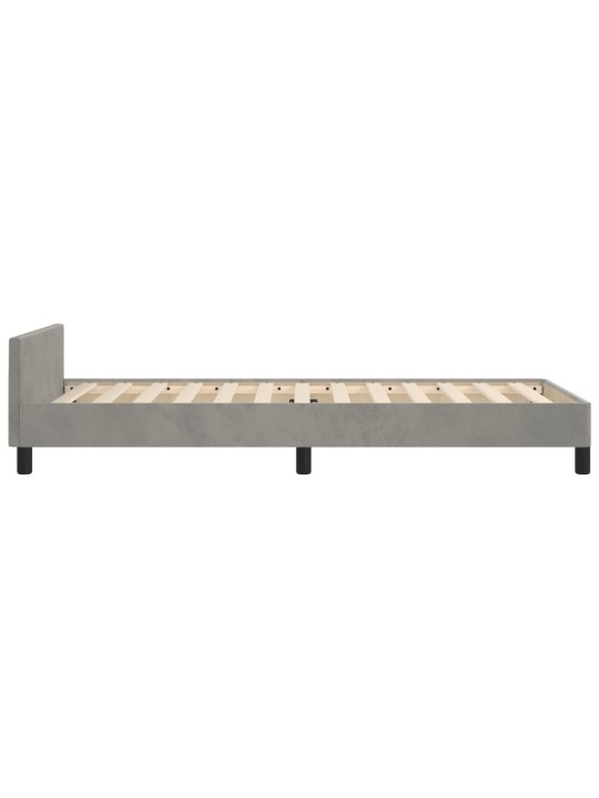 Rám postele bez matrace světle šedý 90 x 200 cm samet