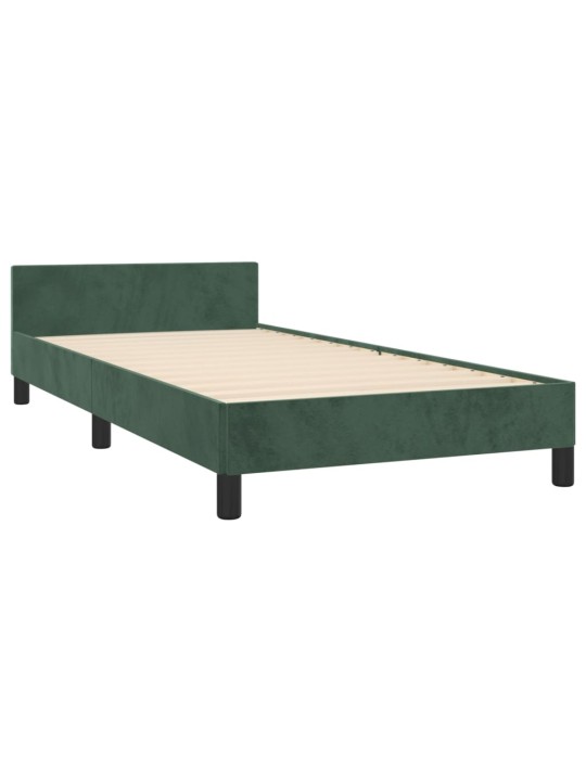 Rám postele bez matrace tmavě zelená 90 x 200 cm samet