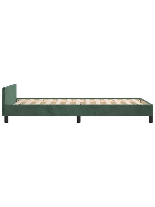 Rám postele bez matrace tmavě zelená 90 x 200 cm samet