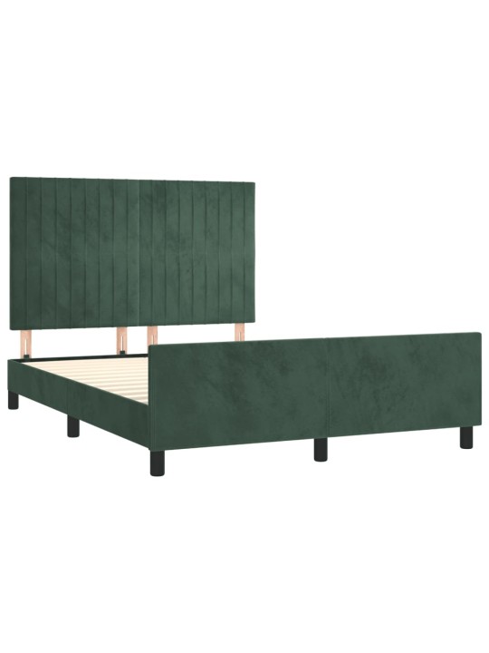 Rám postele bez matrace tmavě zelená 140 x 200 cm samet
