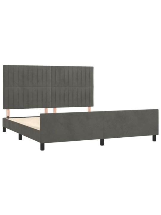 Rám postele s čelem tmavě šedý 180x200 cm samet