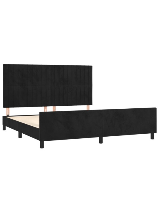 Rám postele s čelem černý 180x200 cm samet