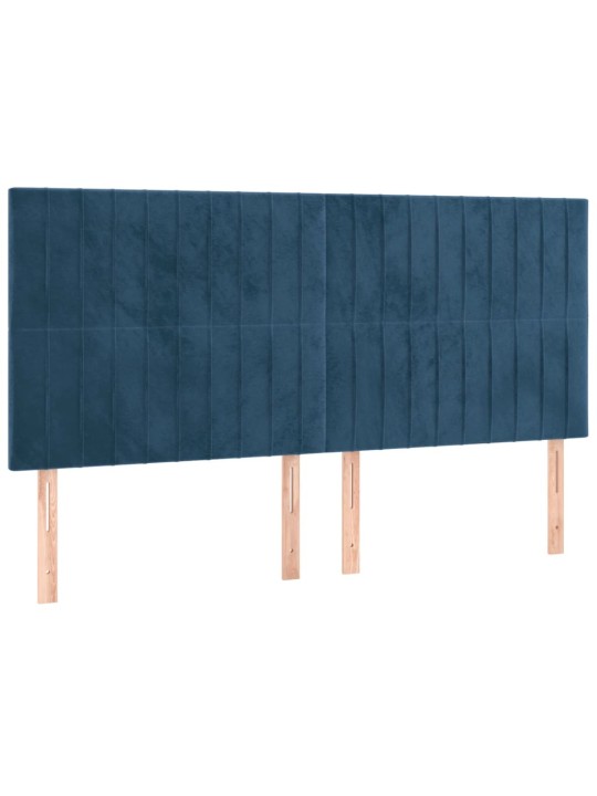 Rám postele s čelem tmavě modrý 180x200 cm samet