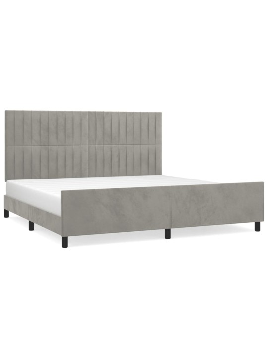 Rám postele bez matrace světle šedý 200 x 200 cm samet