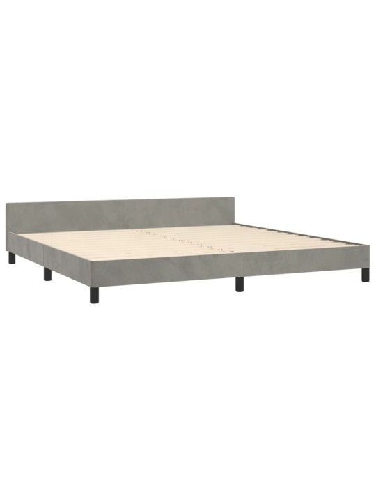 Rám postele bez matrace světle šedý 200 x 200 cm samet