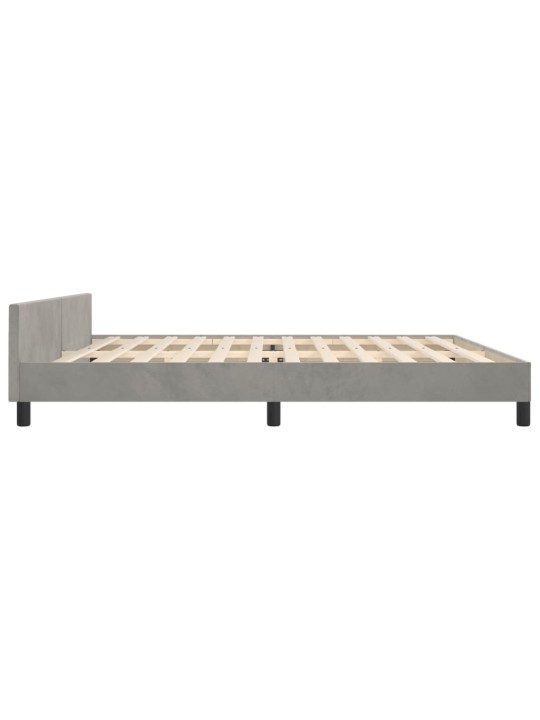 Rám postele bez matrace světle šedý 200 x 200 cm samet