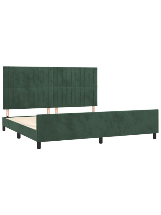 Rám postele bez matrace tmavě zelená 200 x 200 cm samet
