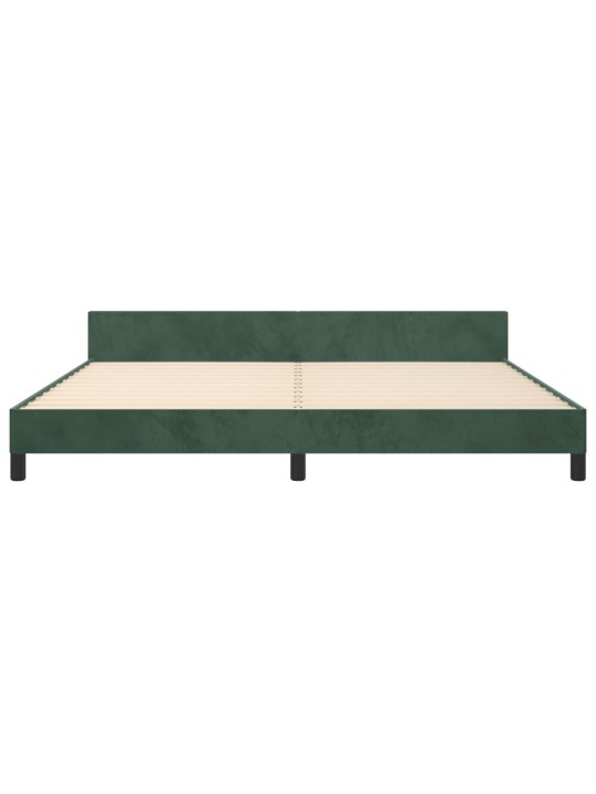 Rám postele bez matrace tmavě zelená 200 x 200 cm samet