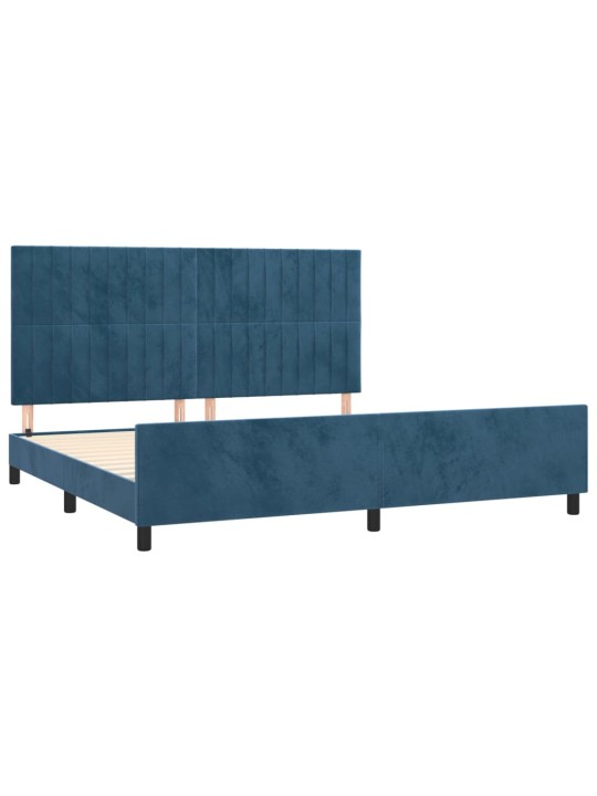 Rám postele bez matrace tmavě modrý 200x200 cm samet