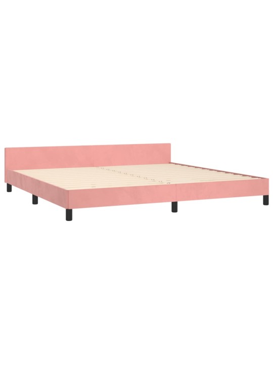 Rám postele s čelem růžový 200x200 cm samet