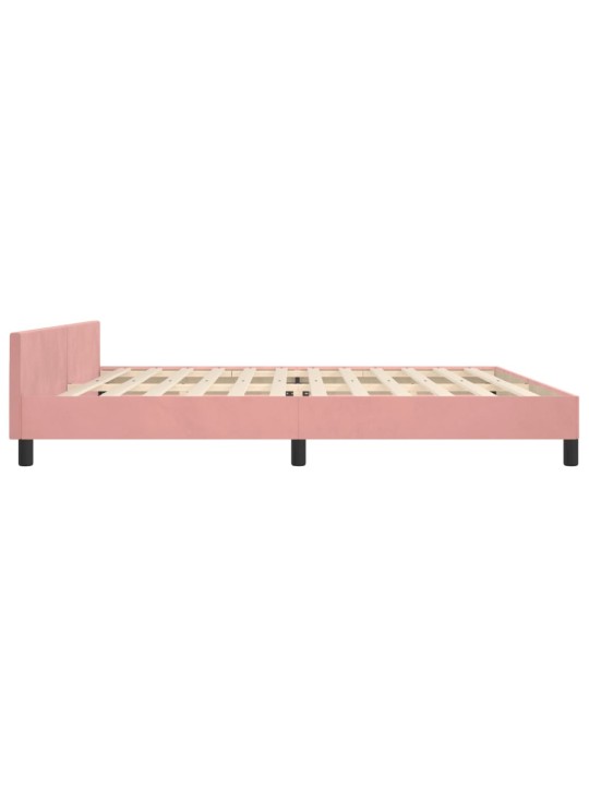 Rám postele s čelem růžový 200x200 cm samet