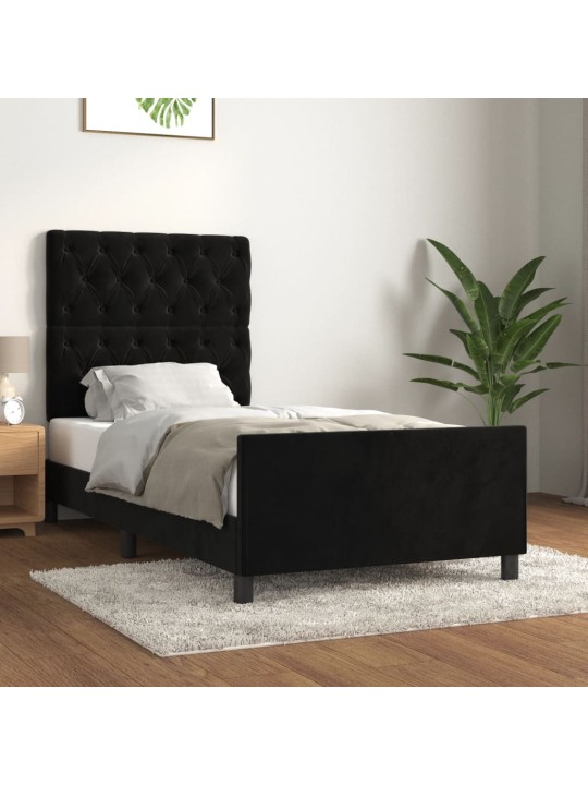 Rám postele s čelem černý 80x200 cm samet