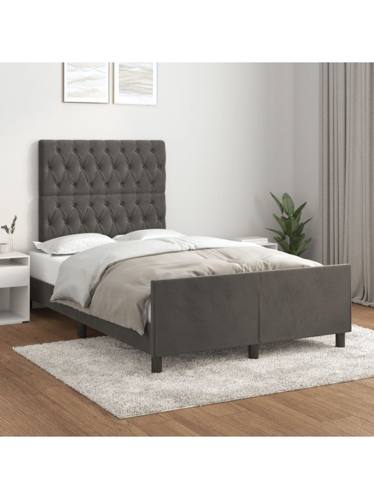 Rám postele bez matrace tmavě šedá 120 x 200 cm samet