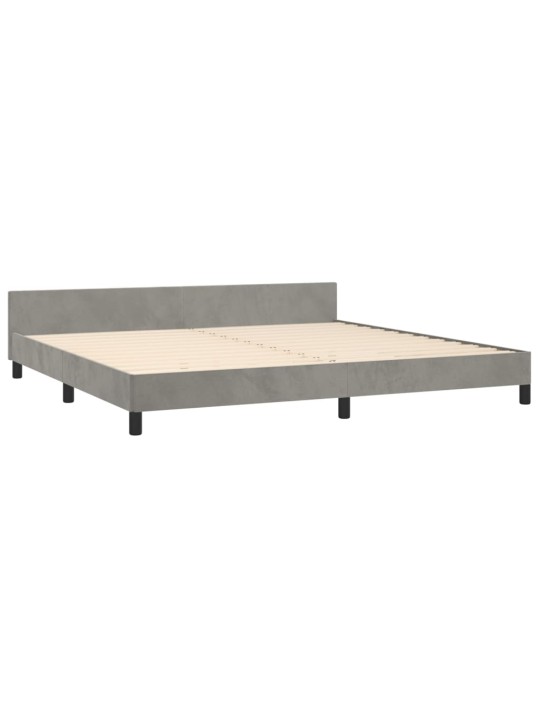 Rám postele bez matrace světle šedý 200 x 200 cm samet