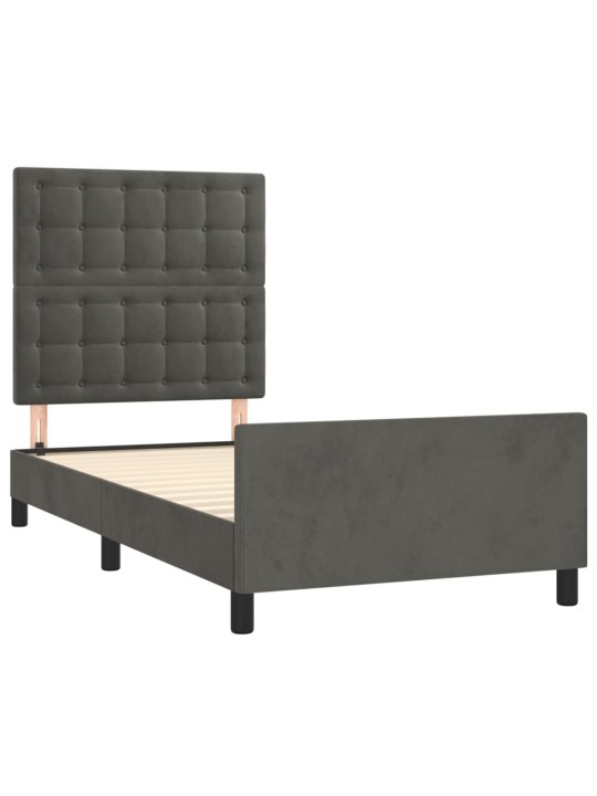 Rám postele bez matrace tmavě šedá 80 x 200 cm samet