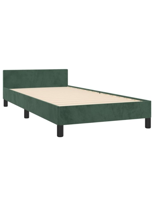 Rám postele bez matrace tmavě zelená 90 x 200 cm samet