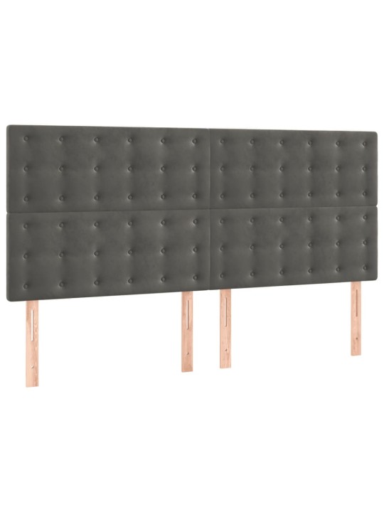 Rám postele bez matrace tmavě šedá 140 x 200 cm samet
