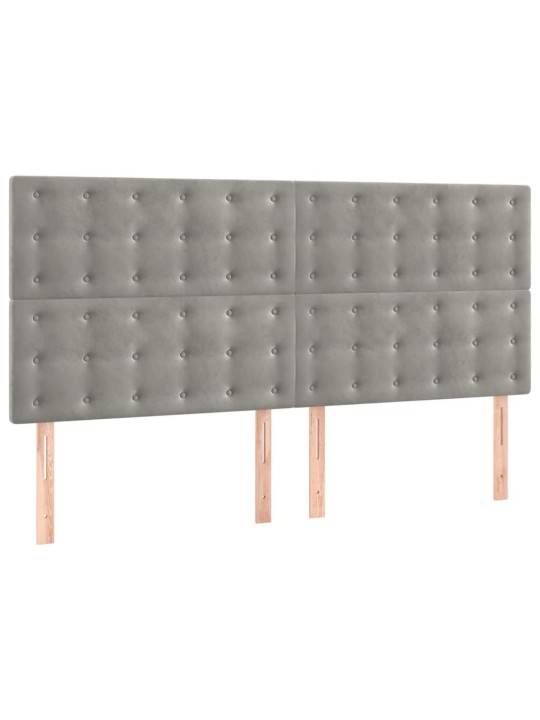 Rám postele bez matrace světle šedý 160 x 200 cm samet