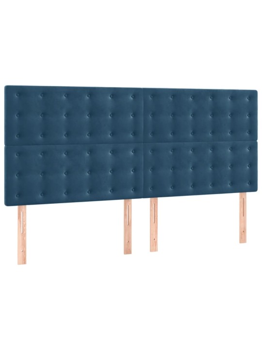 Rám postele s čelem tmavě modrý 180x200 cm samet