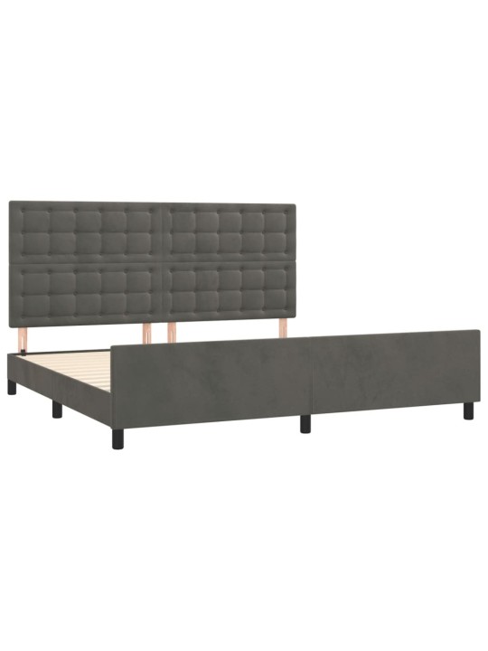 Rám postele bez matrace tmavě šedý 200 x 200 cm samet