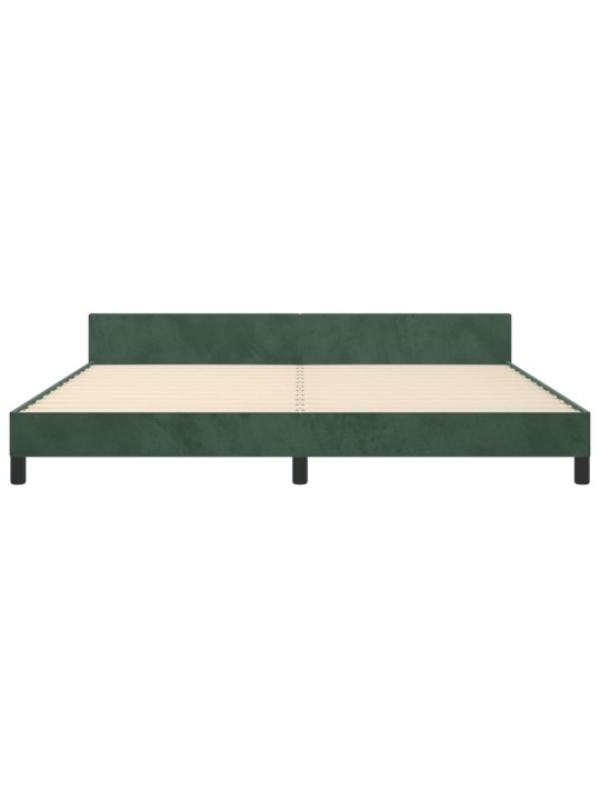 Rám postele bez matrace tmavě zelená 200 x 200 cm samet