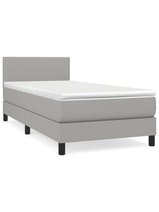 Box spring postel s matrací světle šedá 80 x 200 cm textil