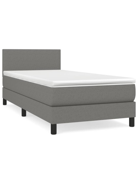 Box spring postel s matrací tmavě šedá 90x200 cm textil
