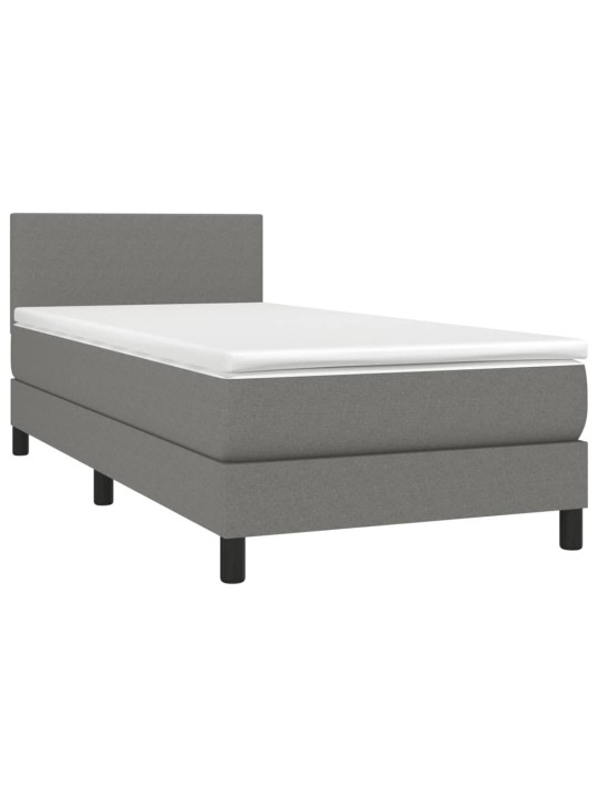 Box spring postel s matrací tmavě šedá 90x200 cm textil