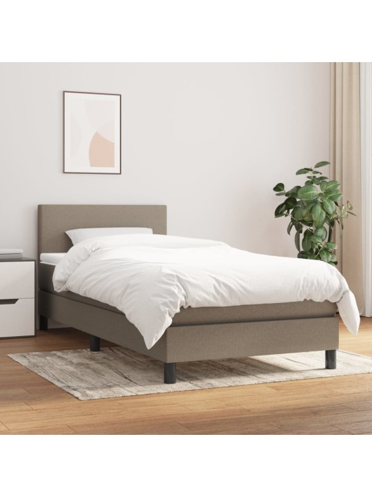 Box spring postel s matrací taupe 90x200 cm textil