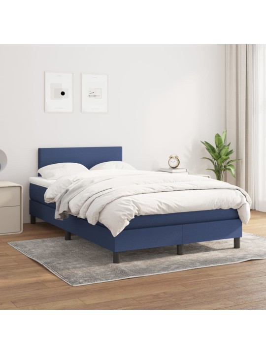 Box spring postel s matrací modrá 120x200 cm textil