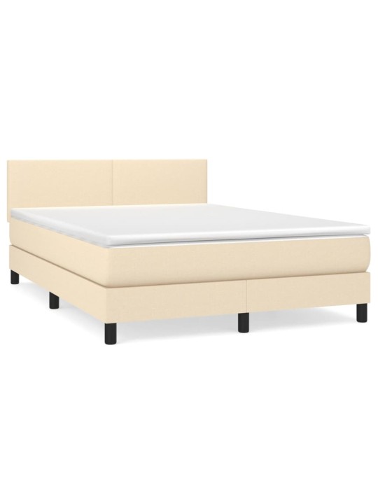 Box spring postel s matrací krémová 140x200 cm textil