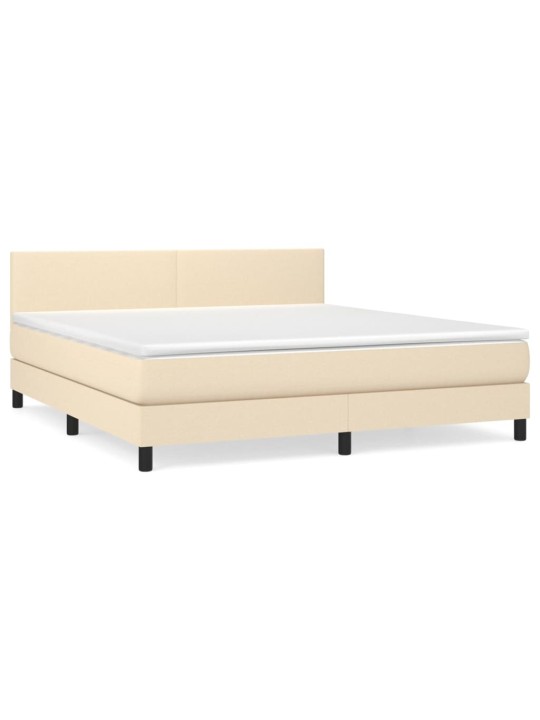 Box spring postel s matrací krémová 160x200 cm textil