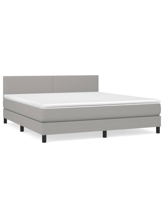Box spring postel s matrací světle šedá 180 x 200 cm textil