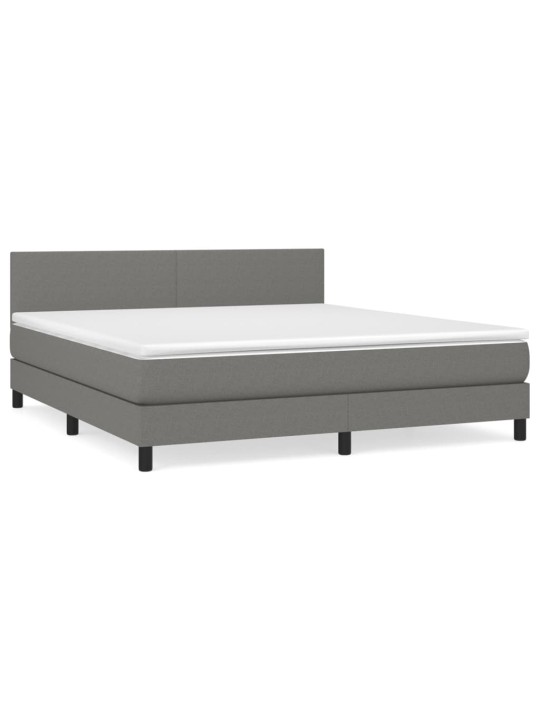 Box spring postel s matrací tmavě šedá 180x200 cm textil
