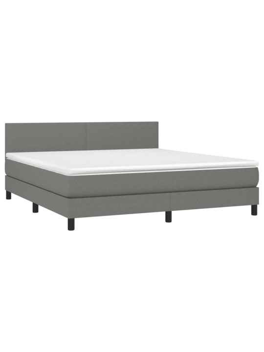 Box spring postel s matrací tmavě šedá 180x200 cm textil