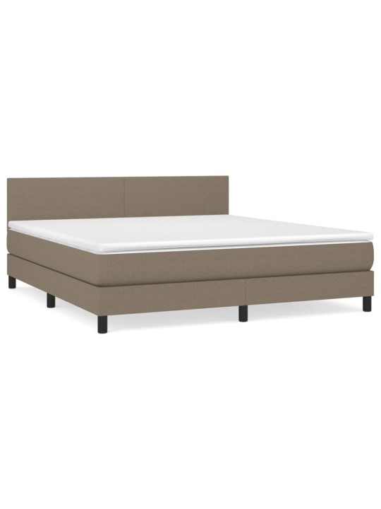 Box spring postel s matrací taupe 180x200 cm textil