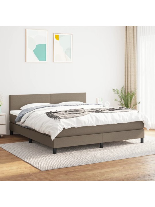 Box spring postel s matrací taupe 180x200 cm textil