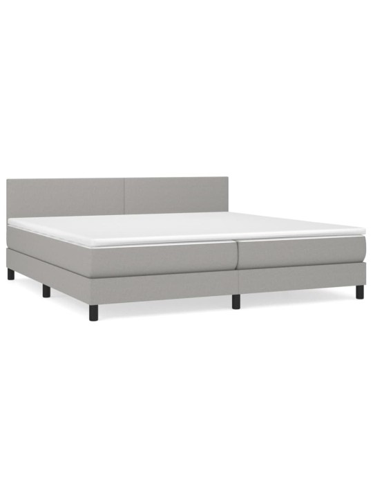 Box spring postel s matrací světle šedá 200 x 200 cm textil