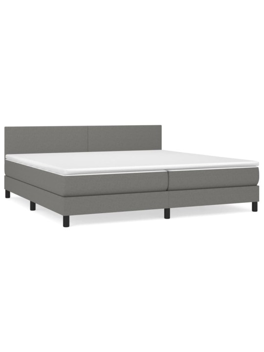 Box spring postel s matrací tmavě šedá 200x200 cm textil