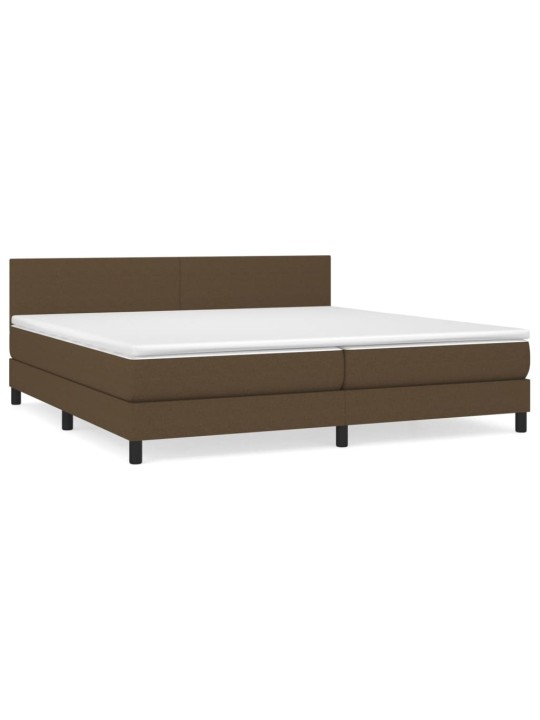 Box spring postel s matrací tmavě hnědá 200x200 cm textil