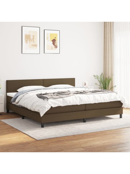 Box spring postel s matrací tmavě hnědá 200x200 cm textil