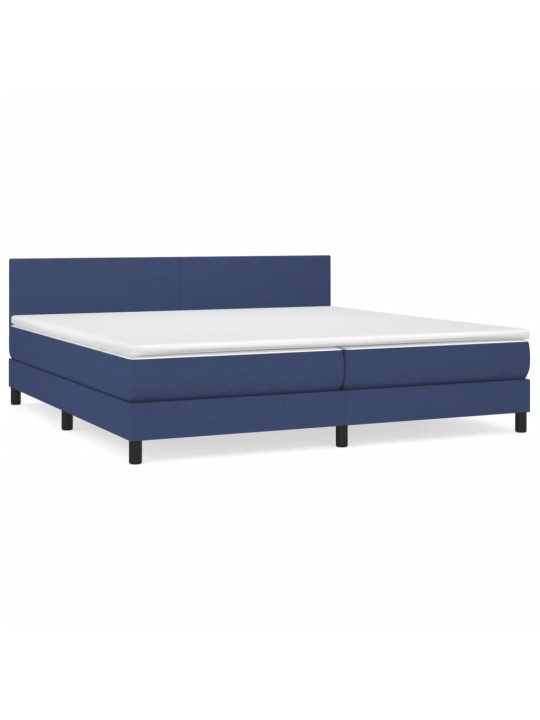 Box spring postel s matrací modrá 200x200 cm textil