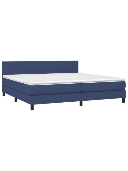 Box spring postel s matrací modrá 200x200 cm textil
