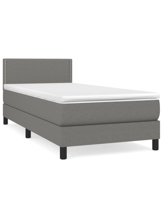 Box spring postel s matrací tmavě šedá 80 x 200 cm textil