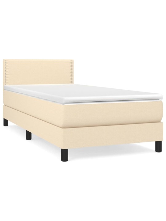 Box spring postel s matrací krémová 80 x 200 cm textil